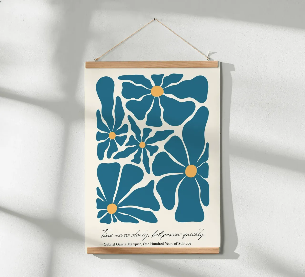 Gabriel García Márquez "Il tempo scorre lento" Floreale astratto poster da vintagepod