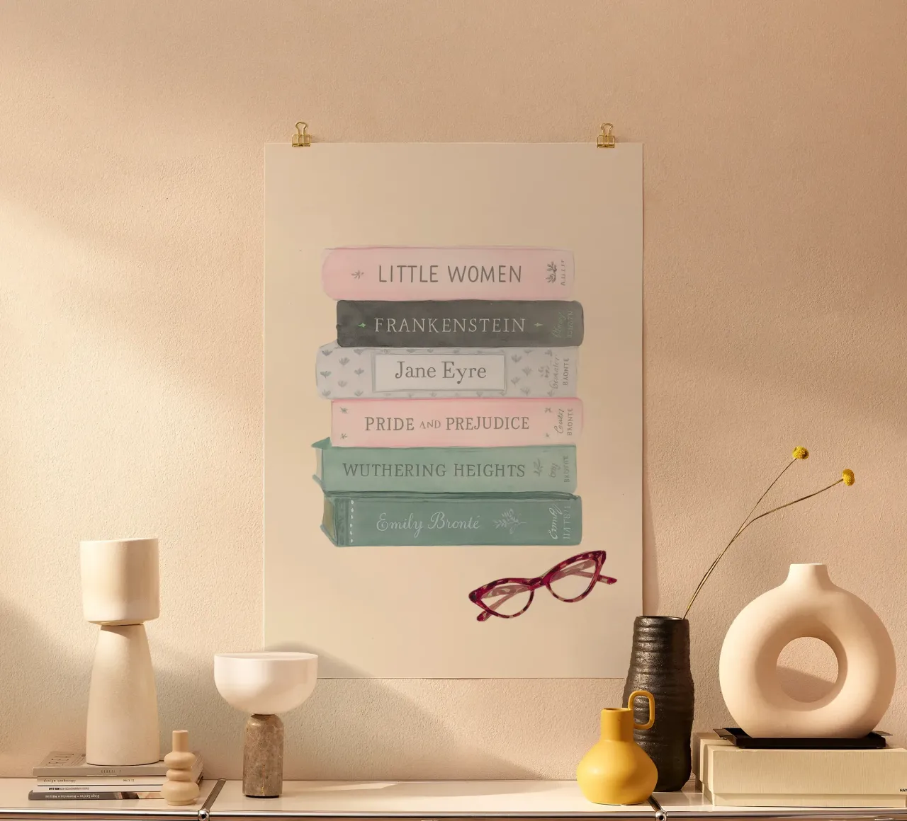Classic Literature Stack - Feminist Reading List Art poster by vintagepod