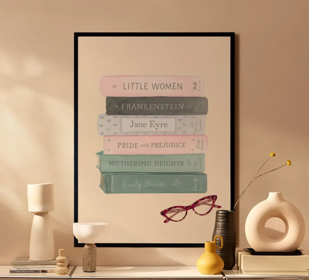 Classic Literature Stack - Feminist Reading List Art poster by vintagepod