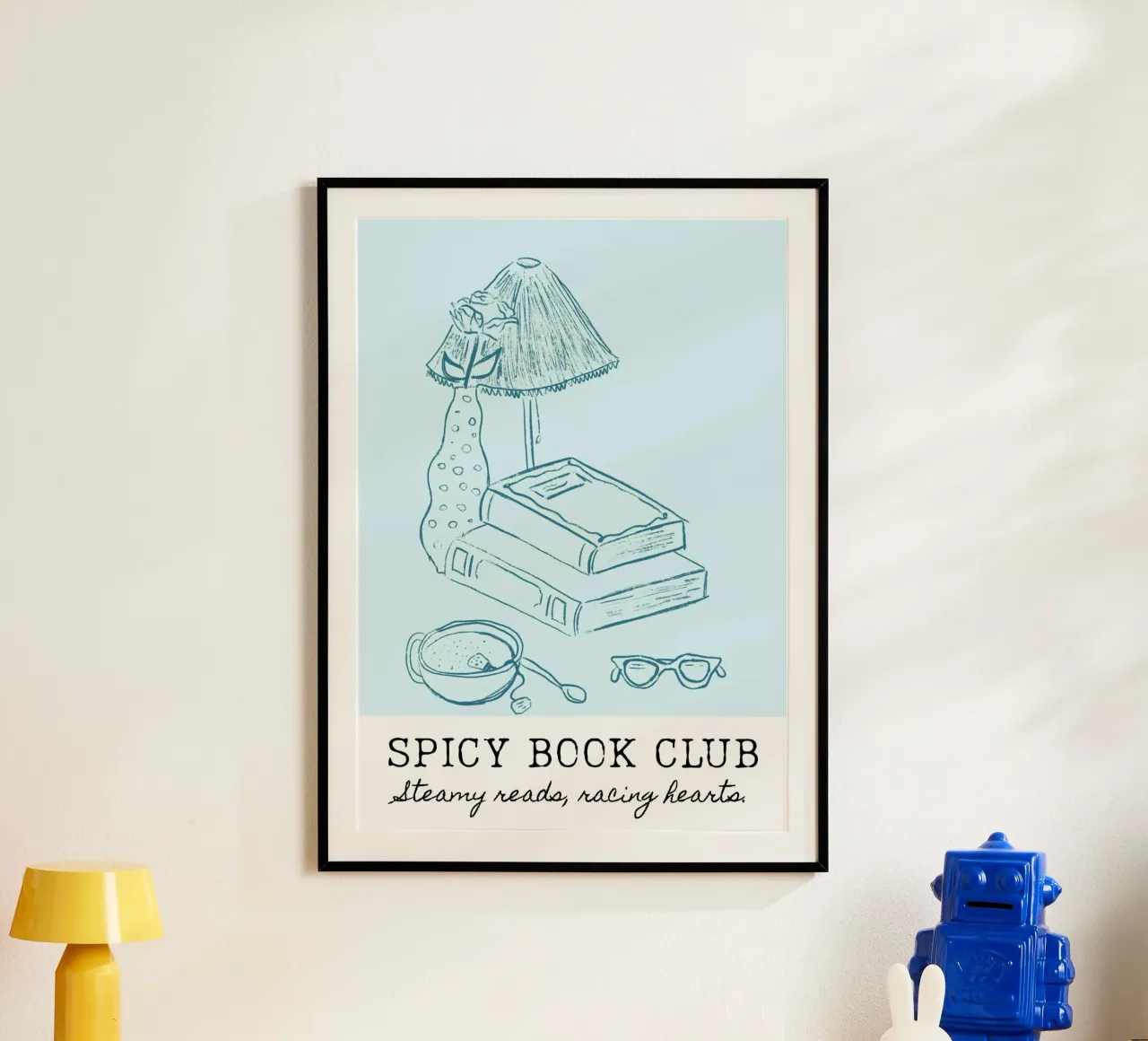Club del libro piccante - Letture appassionate e poster per cuori in corsa poster con telaio in plastica da vintagepod