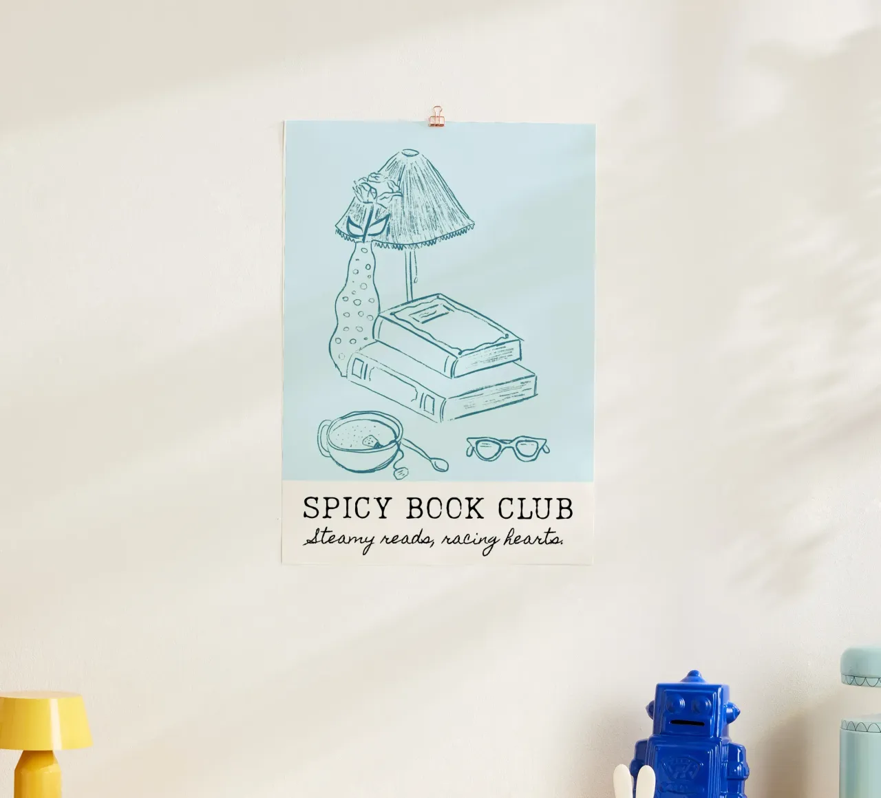 Club del libro piccante - Letture appassionate e poster per cuori in corsa poster con telaio in plastica da vintagepod