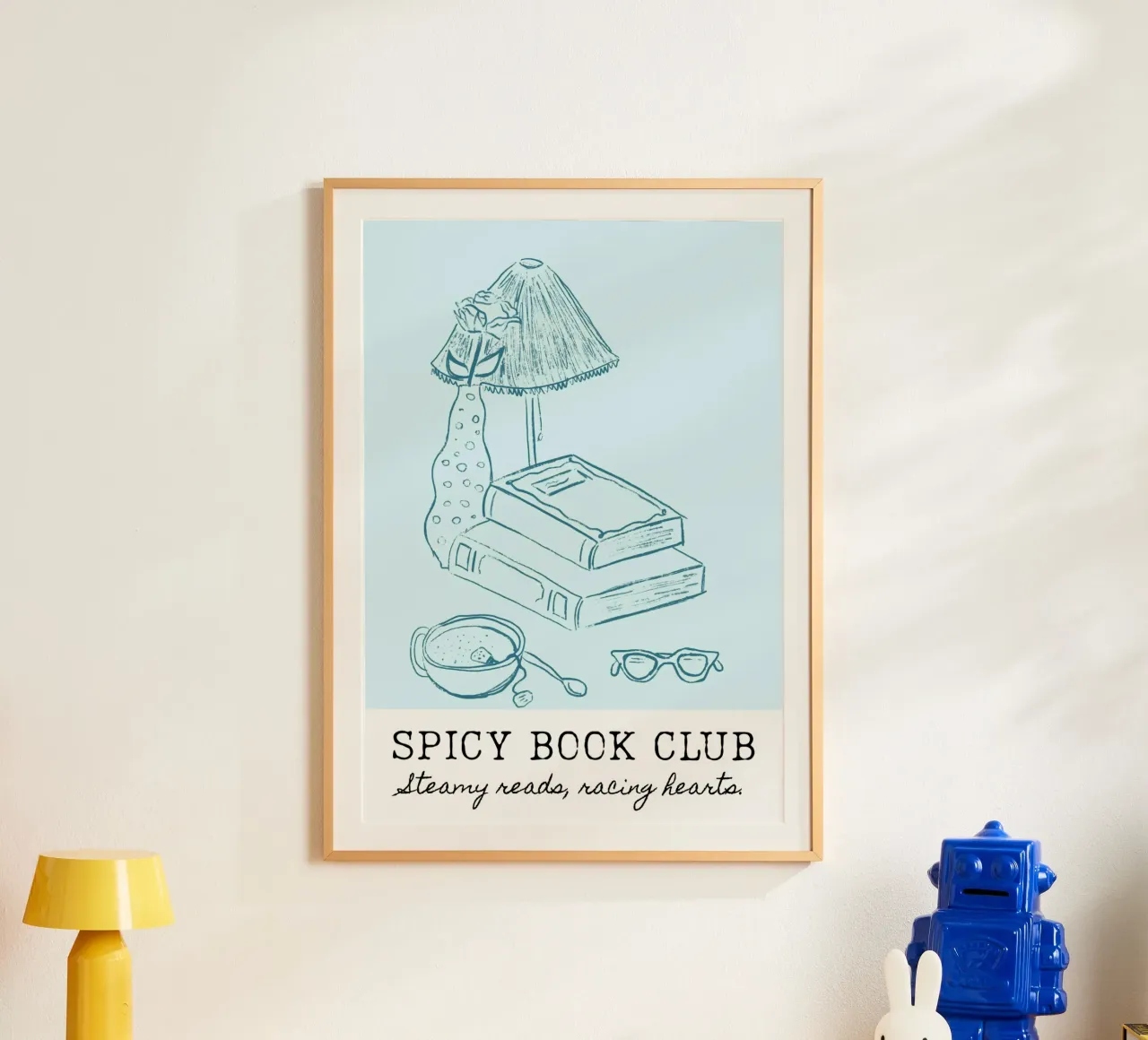 Club del libro piccante - Letture appassionate e poster per cuori in corsa poster con telaio in plastica da vintagepod
