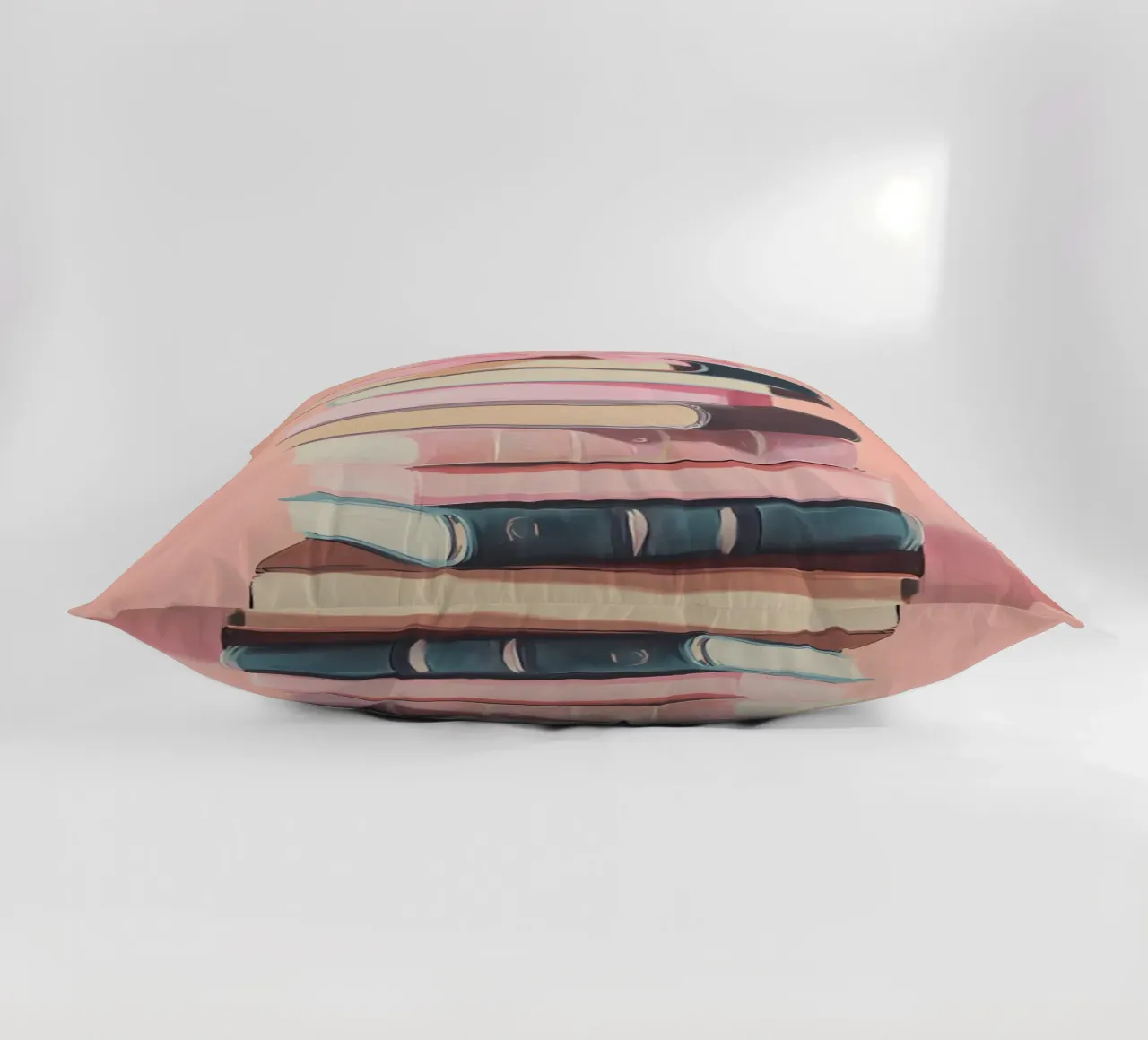 Pila di libri con fiocco rosa - Regalo libro in pastello cuscino da vintagepod