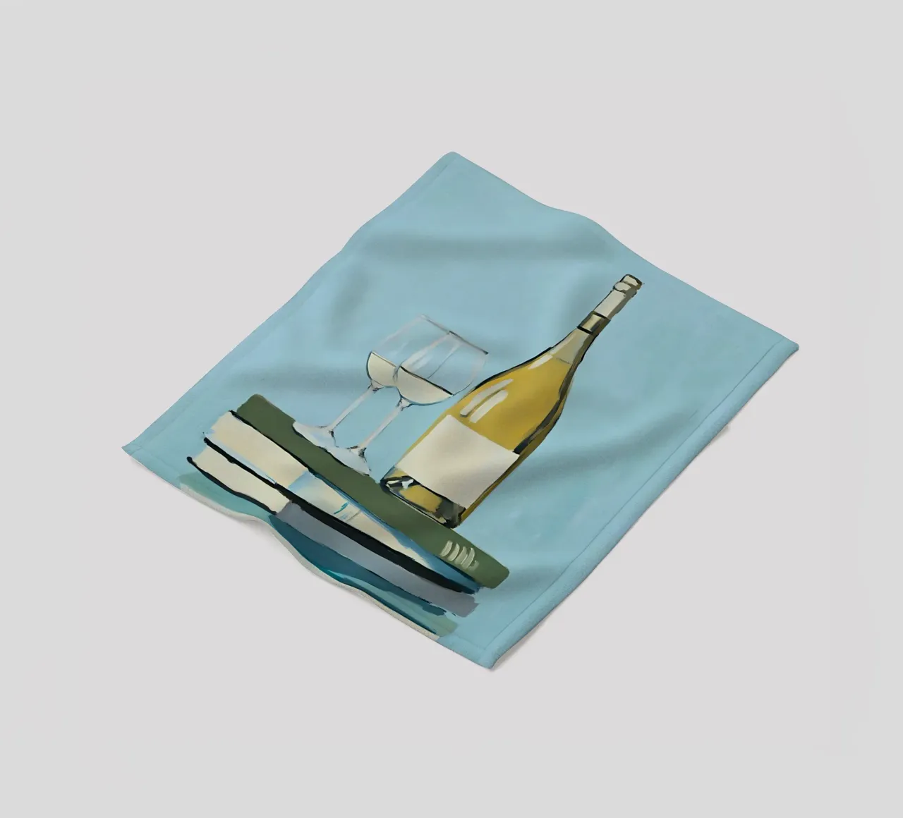 Vin et livres - Nature morte de soirée relaxante plaid polaire de vintagepod