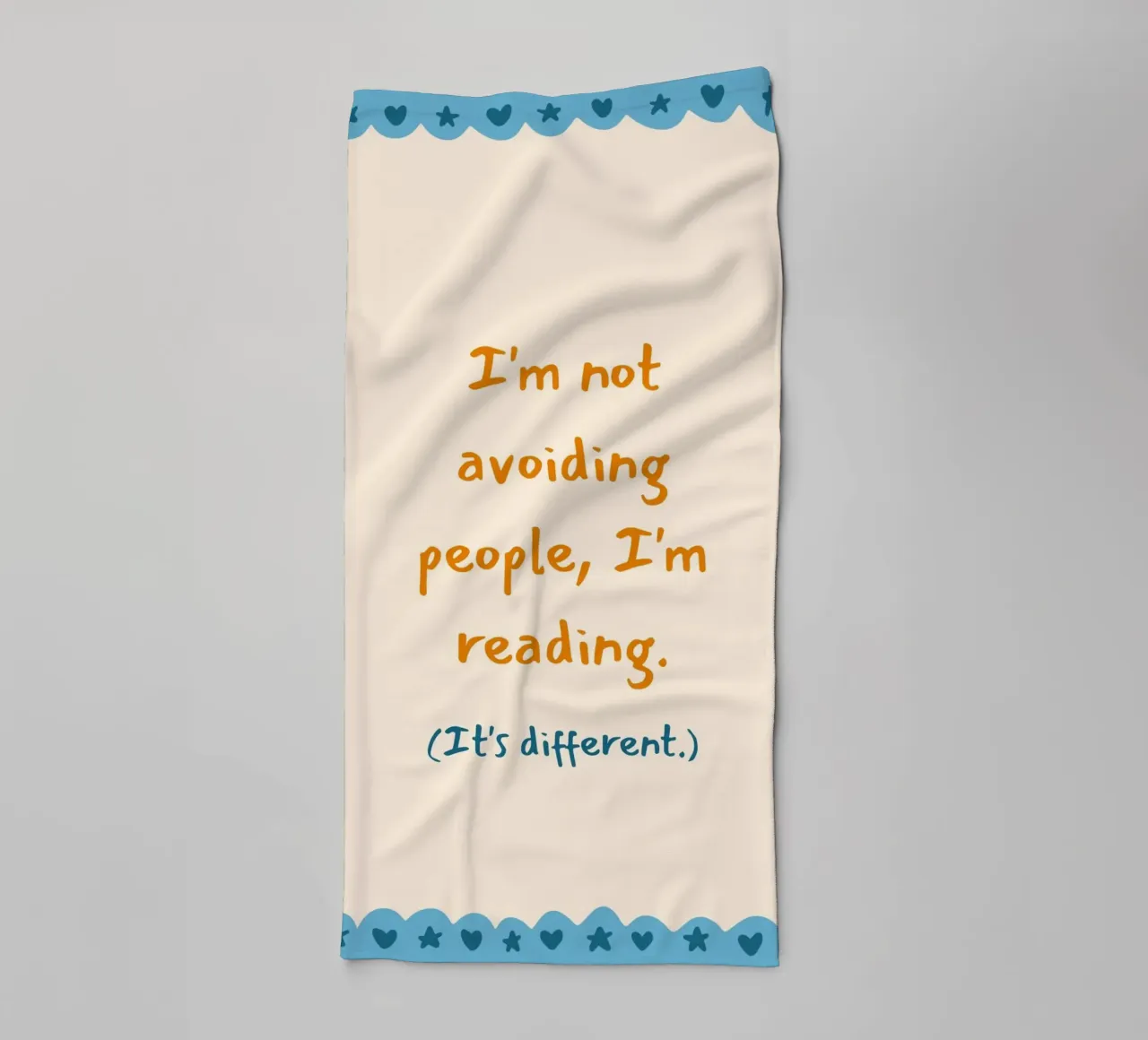 "Not Avoiding People, Just Reading" Humorous Poster towel by vintagepod