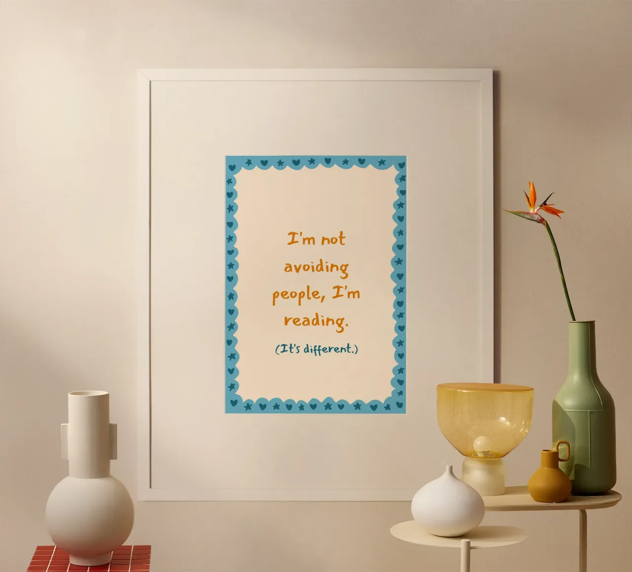 "Not Avoiding People, Just Reading" Humorous Poster poster by vintagepod