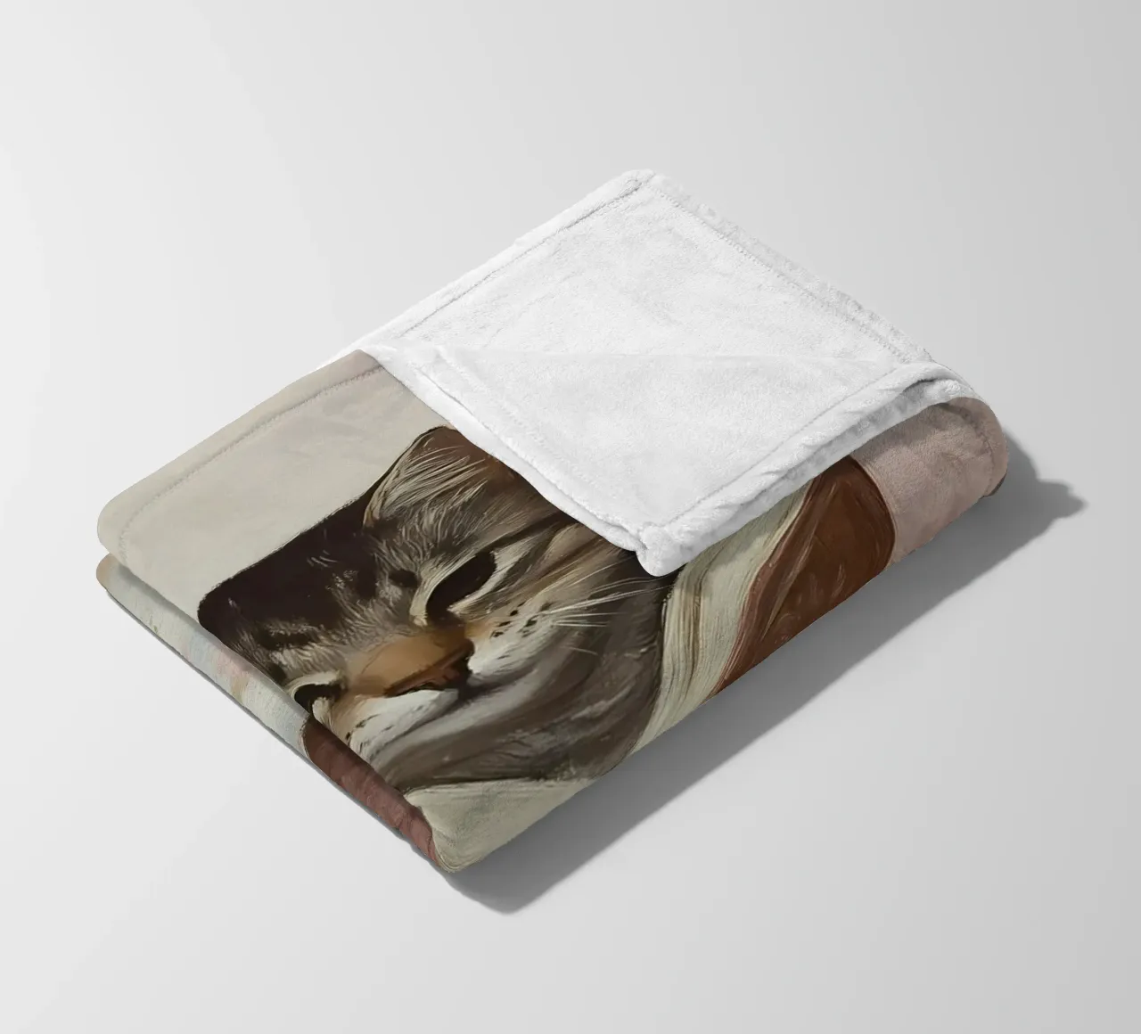 Tabby Katze lesend im Bett - Gemütlicher Bücherwurm Kunst Fleecedecke von vintagepod