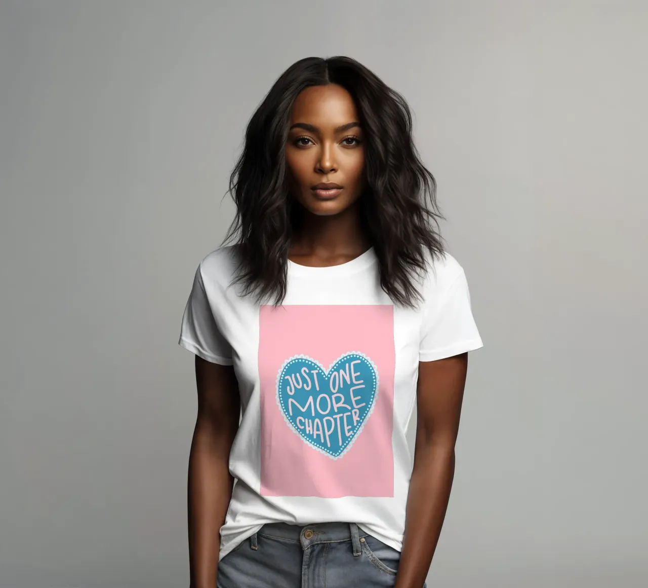 Affiche de lecture "Un chapitre de plus" en forme de cœur t-shirt ajusté pour femmes de vintagepod