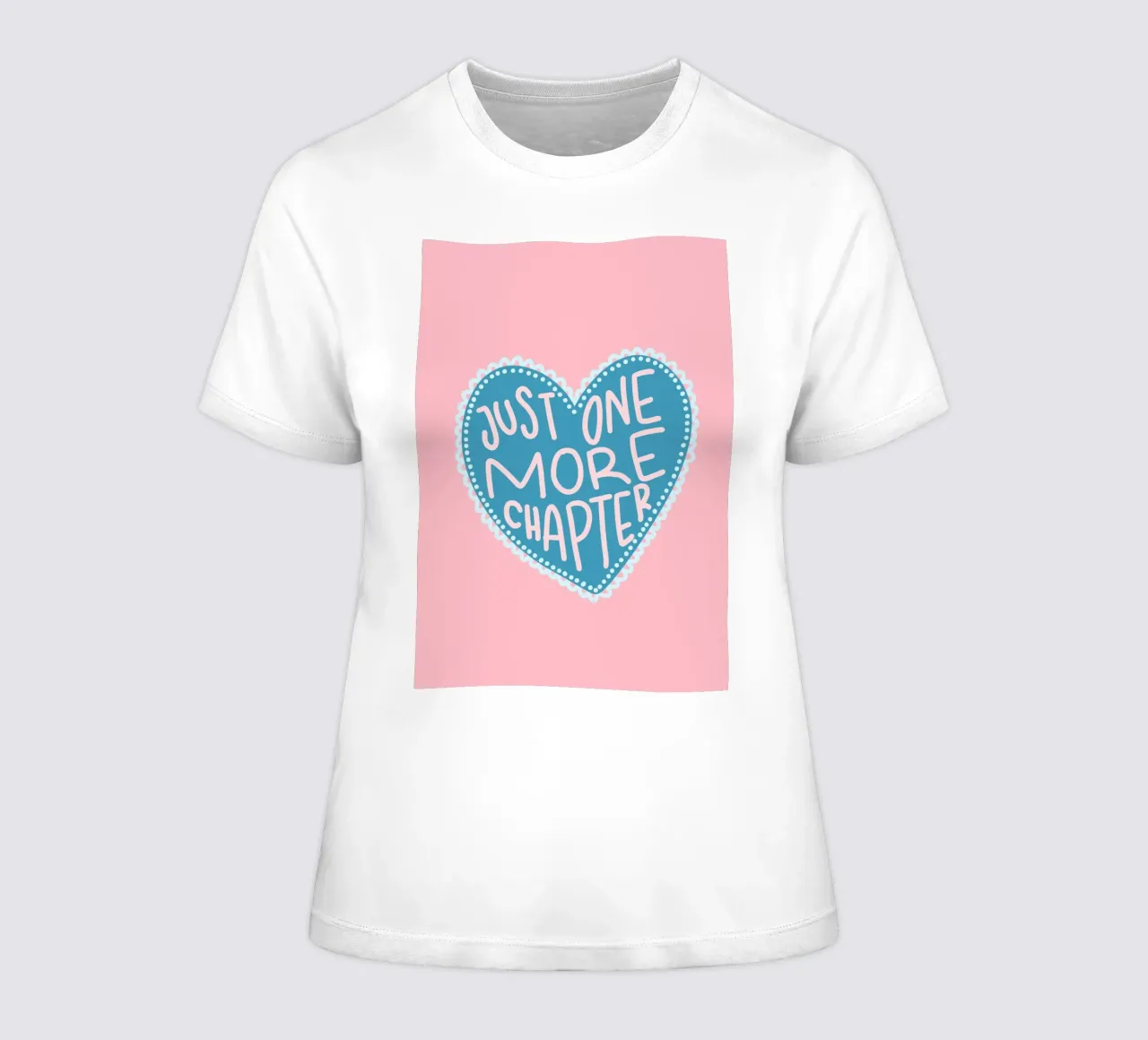 Affiche de lecture "Un chapitre de plus" en forme de cœur t-shirt ajusté pour femmes de vintagepod