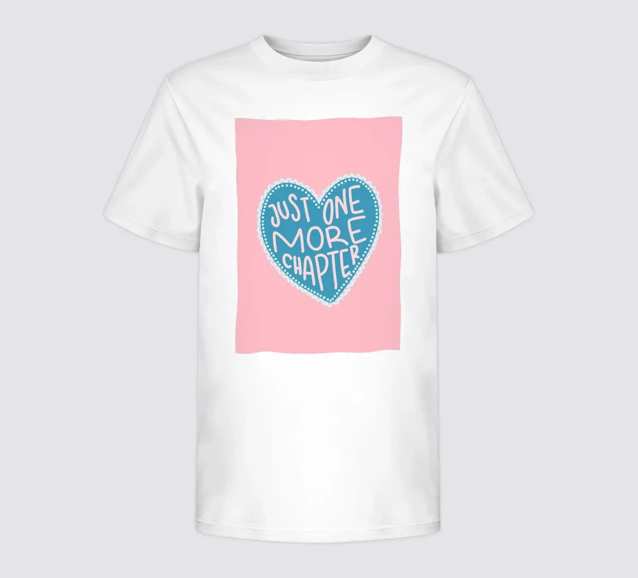 Affiche de lecture "Un chapitre de plus" en forme de cœur t-shirt enfant de vintagepod