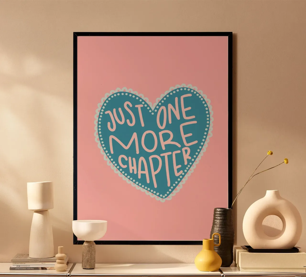 Affiche de lecture "Un chapitre de plus" en forme de cœur hahnemühle de vintagepod