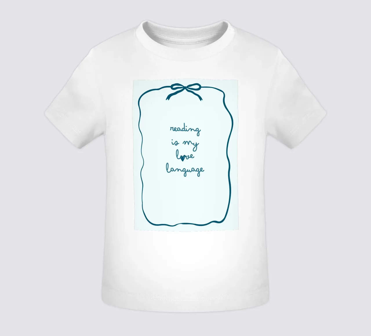 Affiche "Reading Is My Love Language" (La lecture est ma langue d'amour) avec nœud bleu t-shirt pour bébé de vintagepod