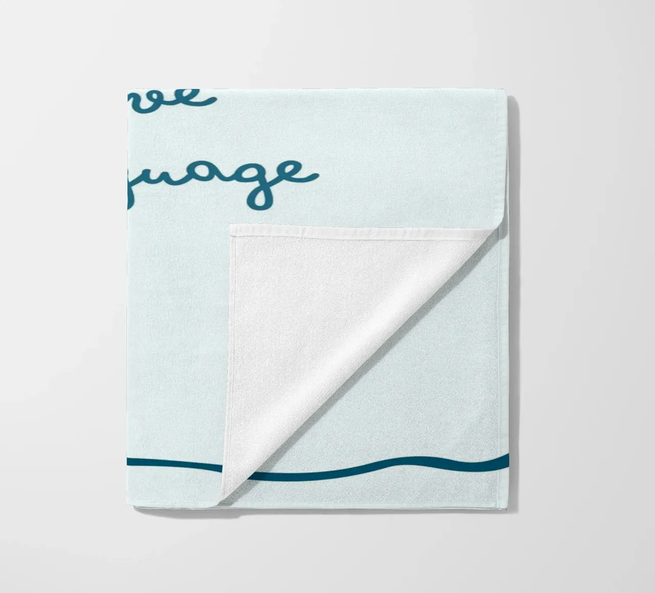 Affiche "Reading Is My Love Language" (La lecture est ma langue d'amour) avec nœud bleu serviette de plage de vintagepod