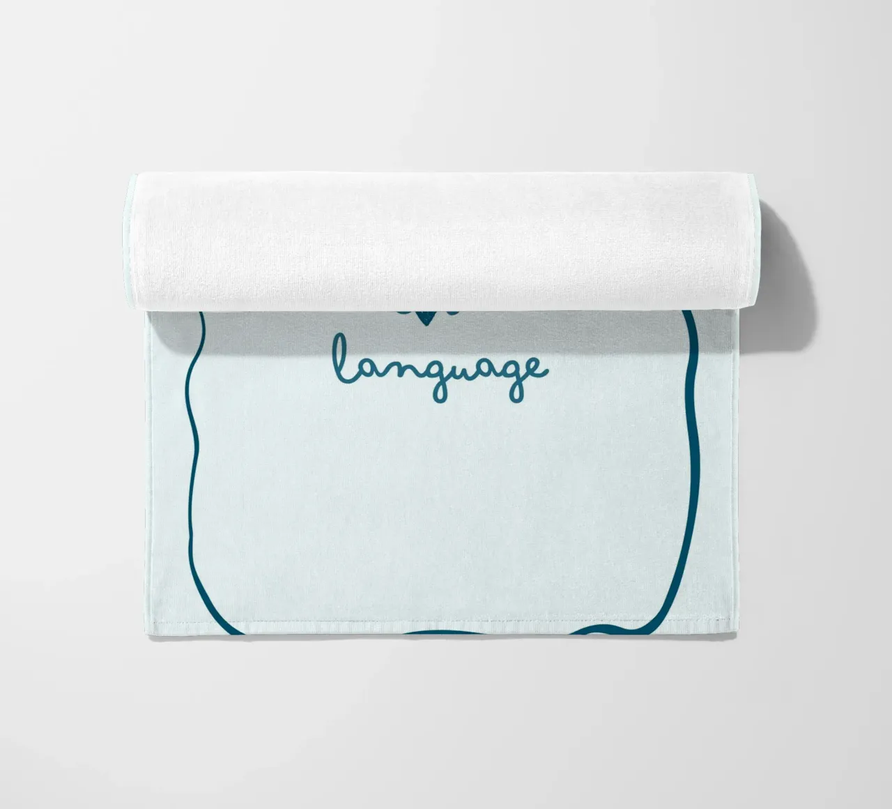 Affiche "Reading Is My Love Language" (La lecture est ma langue d'amour) avec nœud bleu serviette de plage de vintagepod