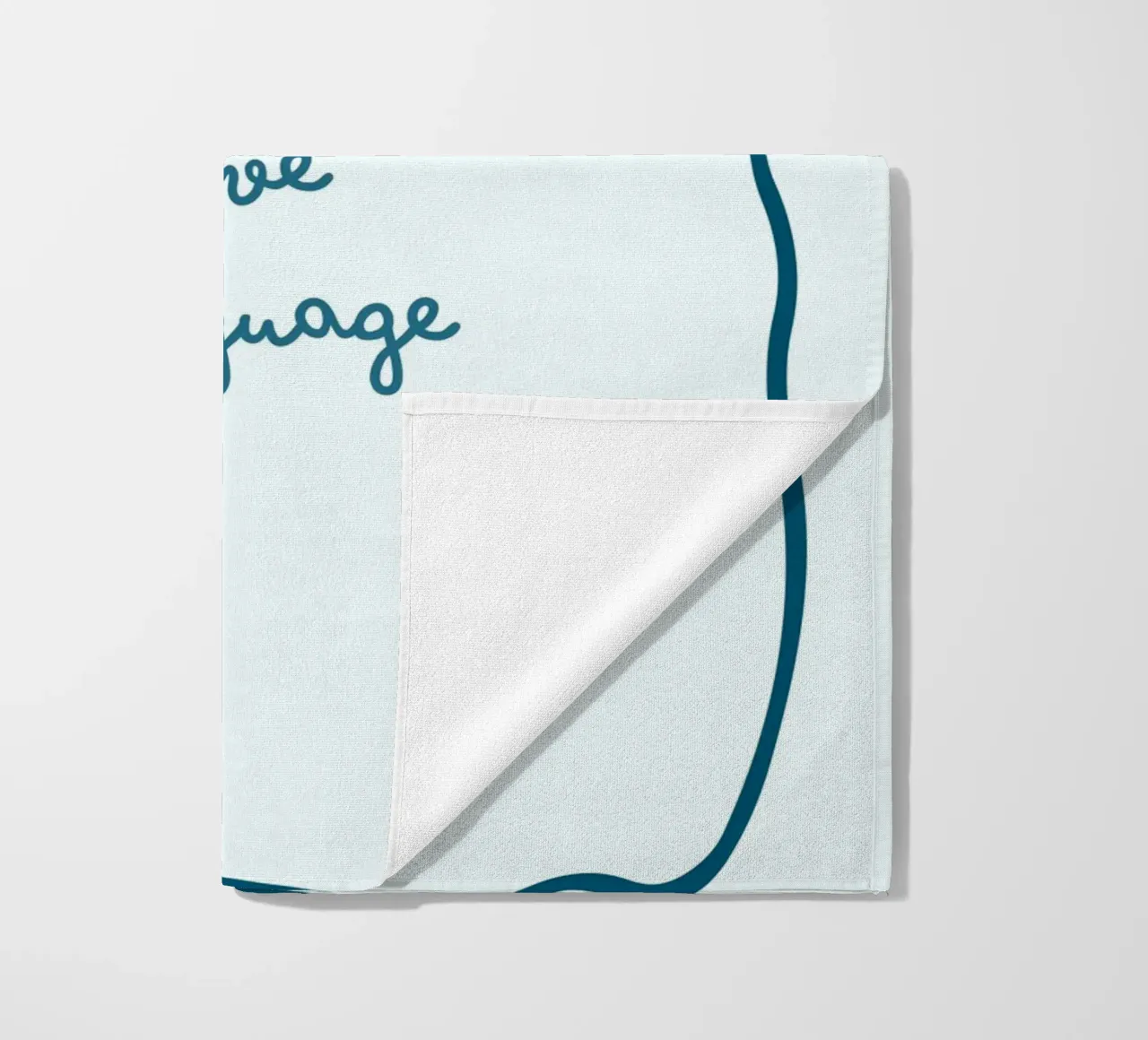 Affiche "Reading Is My Love Language" (La lecture est ma langue d'amour) avec nœud bleu serviette de plage de vintagepod