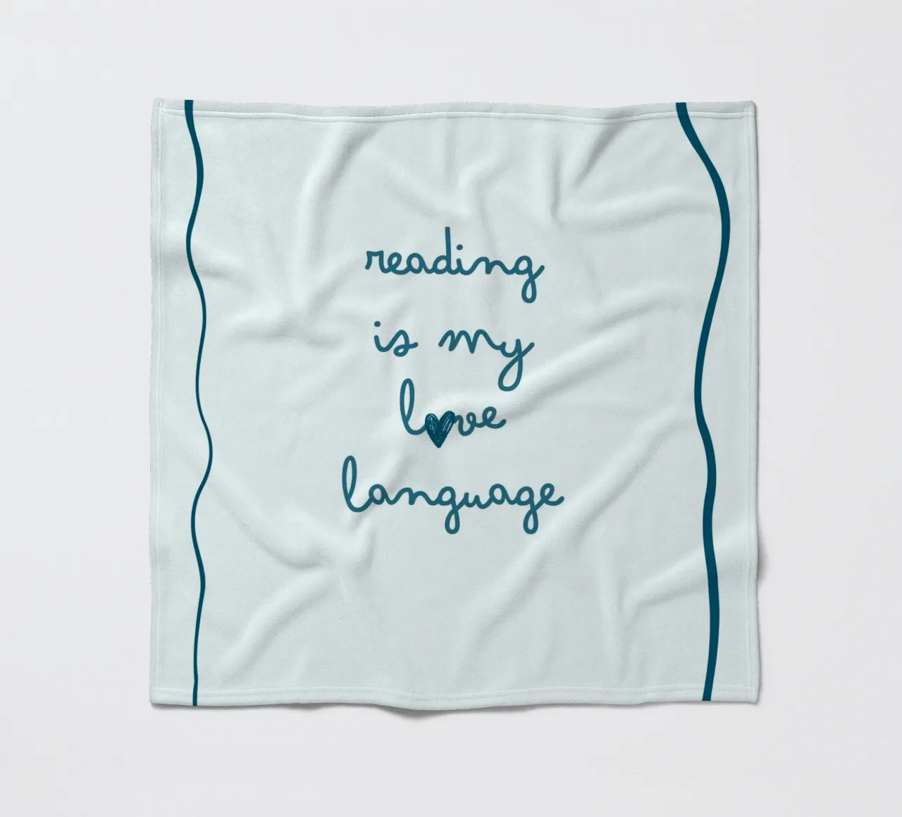 Affiche "Reading Is My Love Language" (La lecture est ma langue d'amour) avec nœud bleu plaid polaire de vintagepod