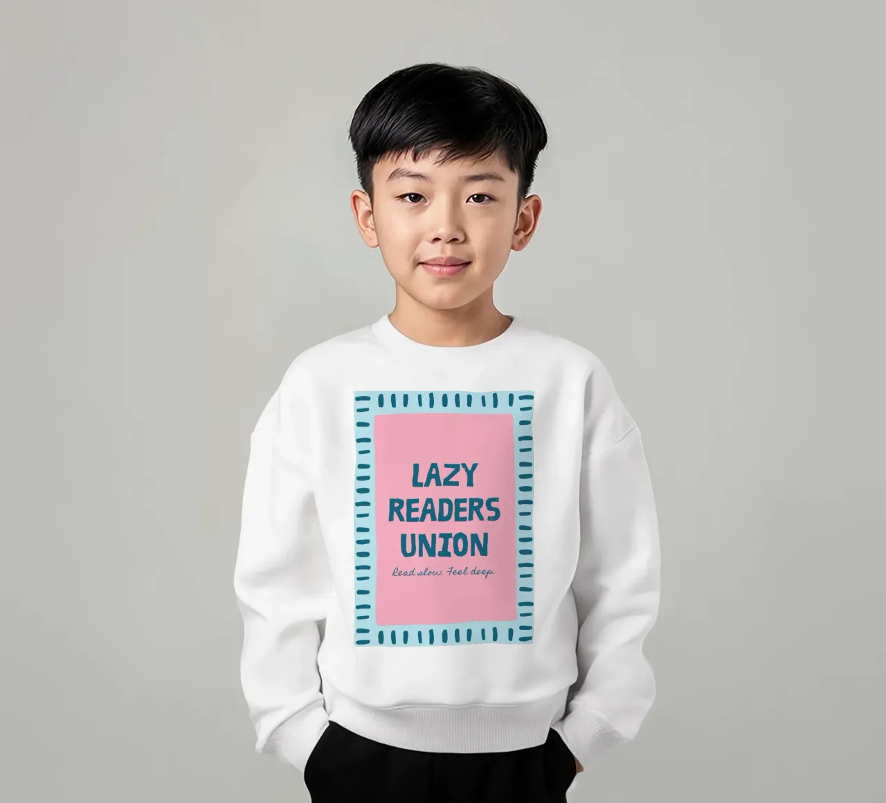 Lazy Readers Union - Read Slow. Feel Deep. Poster kids sweatshirt by vintagepod