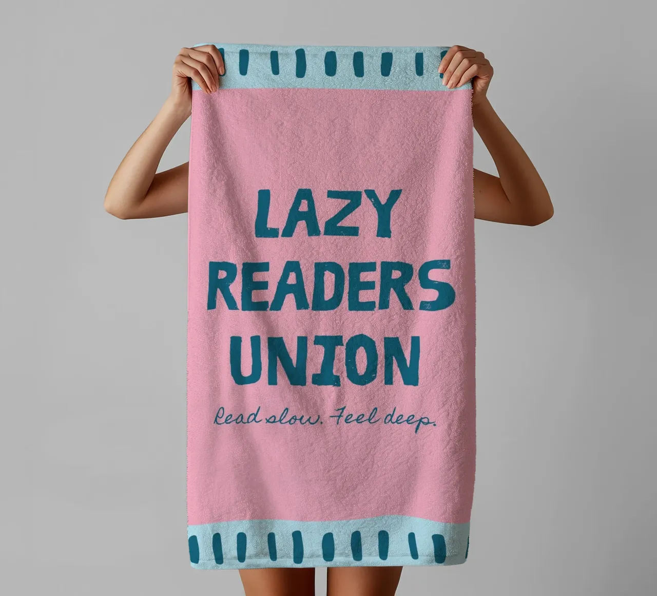 Lazy Readers Union - Read Slow. Feel Deep. Poster towel by vintagepod