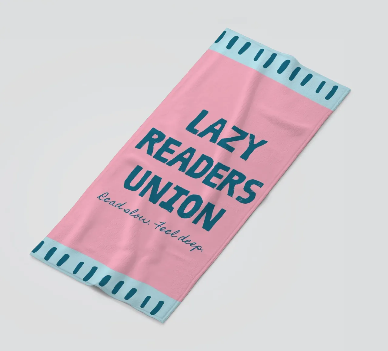 Lazy Readers Union - Read Slow. Feel Deep. Poster beach towel by vintagepod