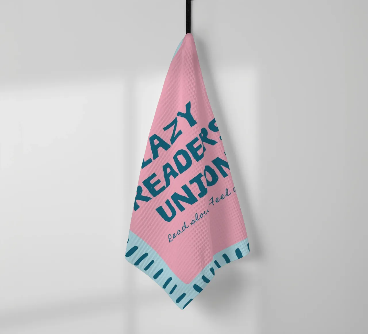 Lazy Readers Union - Read Slow. Feel Deep. Poster tea towel by vintagepod