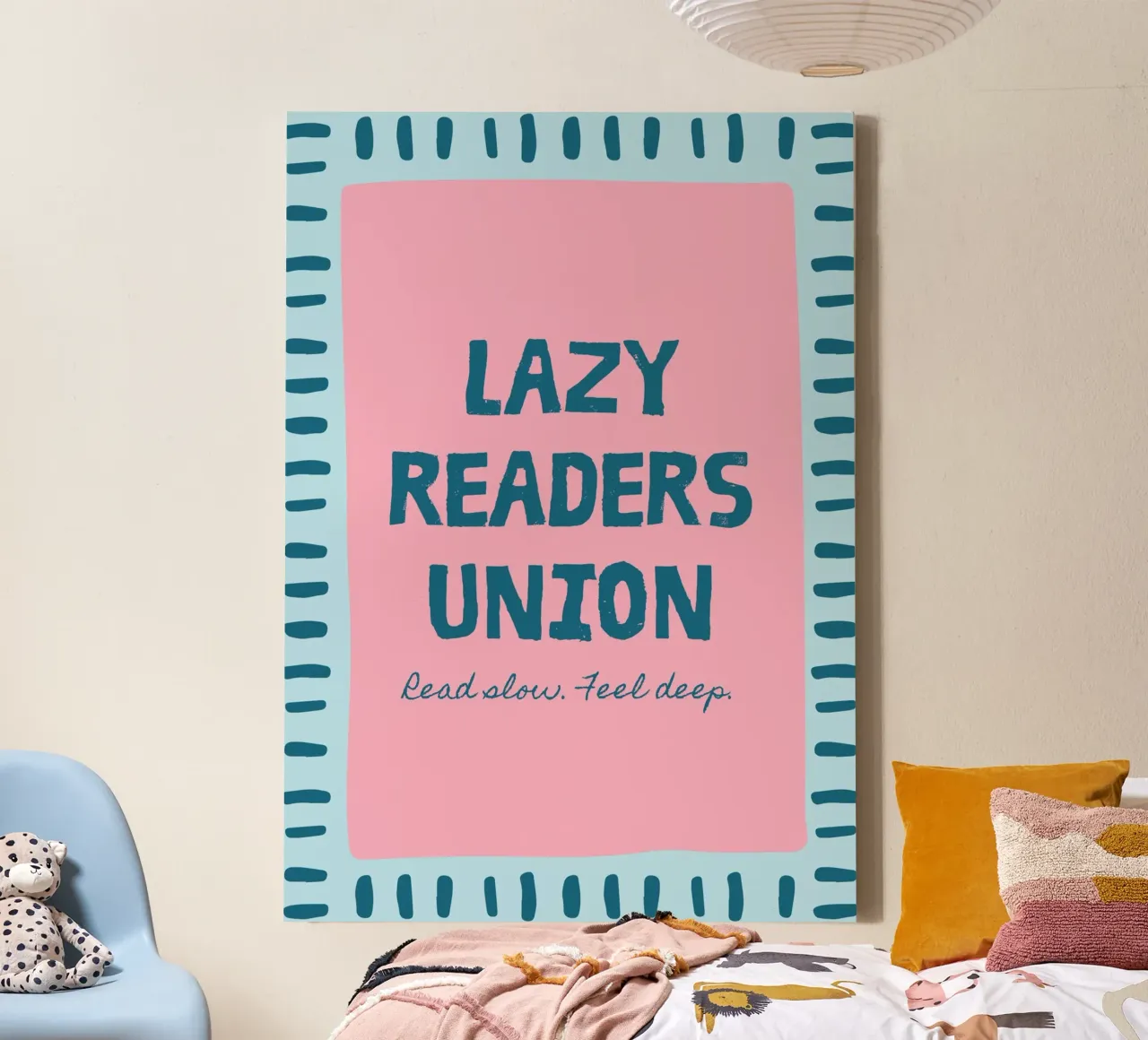 Lazy Readers Union - Read Slow. Feel Deep. Poster canvas by vintagepod
