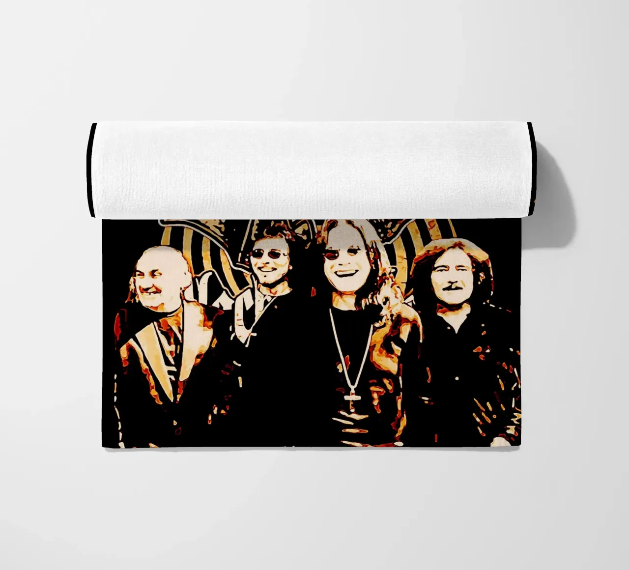 Ozzy Osbourne black sabbath metal band music beach towel by music soul