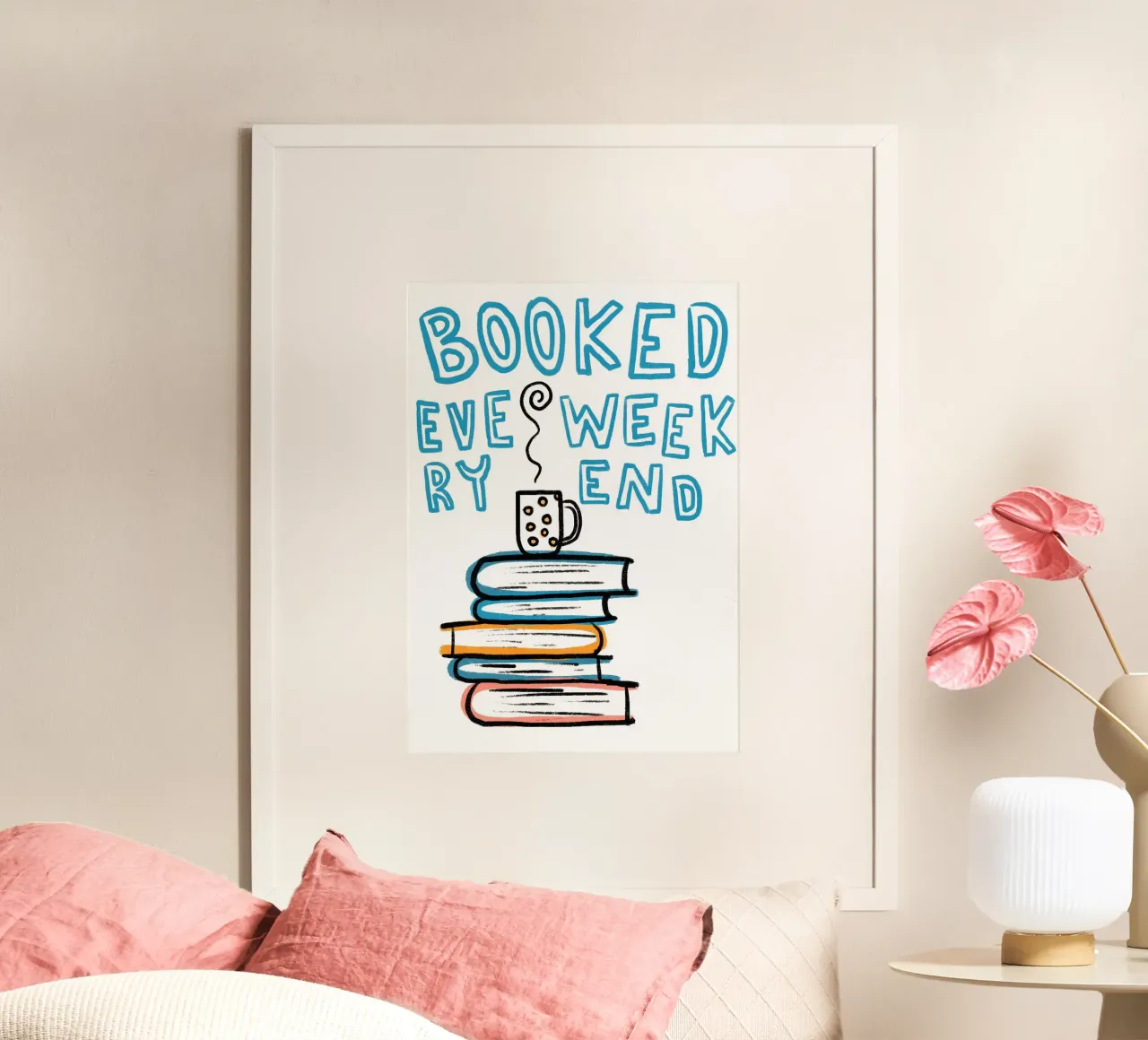 Affiche "Booked Every Weekend" pour une lecture confortable hahnemühle de vintagepod