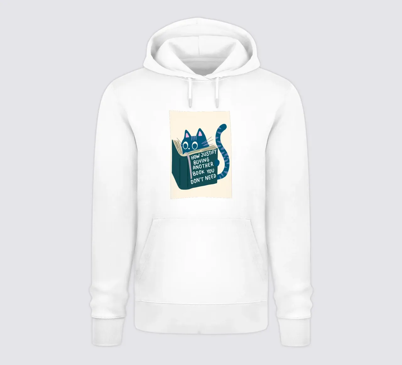 Funny Cat Reading Poster – Book Lover Humor Art Print hoodie by vintagepod