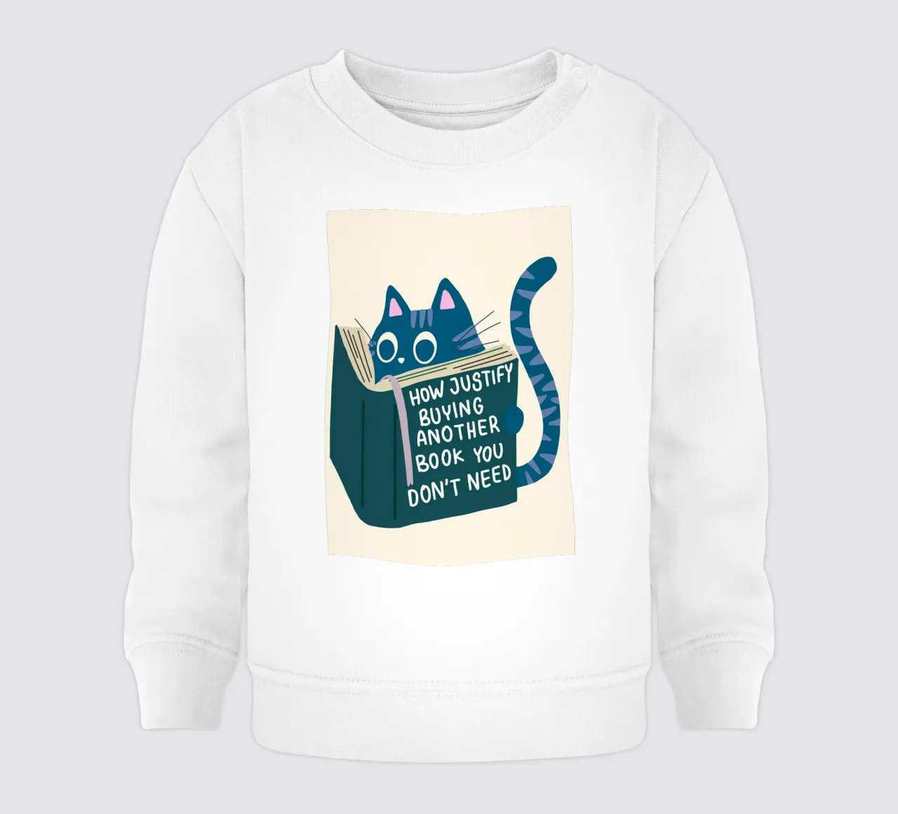 Funny Cat Reading Poster – Book Lover Humor Art Print baby sweatshirt by vintagepod