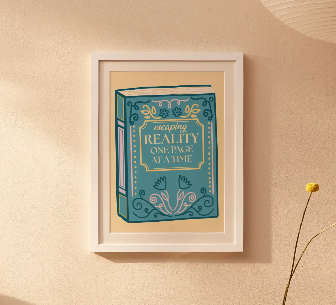 Whimsical Book Art – Escaping Reality Quote Poster poster by vintagepod