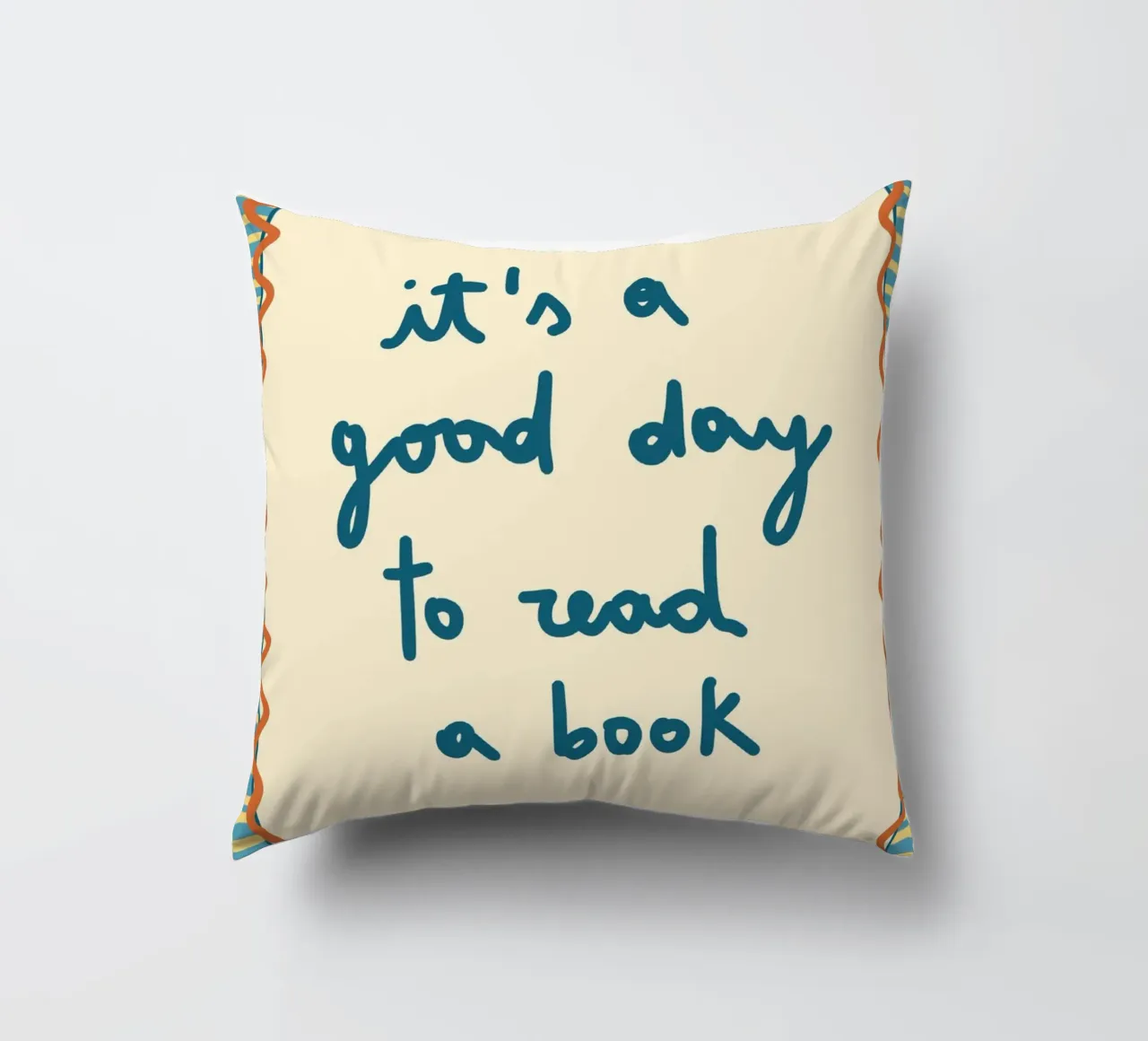 It’s a Good Day to Read – Handwritten Quote Poster decorative cushion by vintagepod
