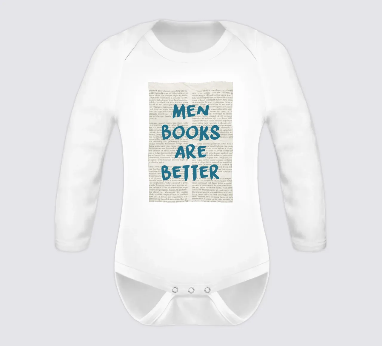 "Men Are Better" Provocative Statement Poster - Text Art long-sleeve baby romper by vintagepod