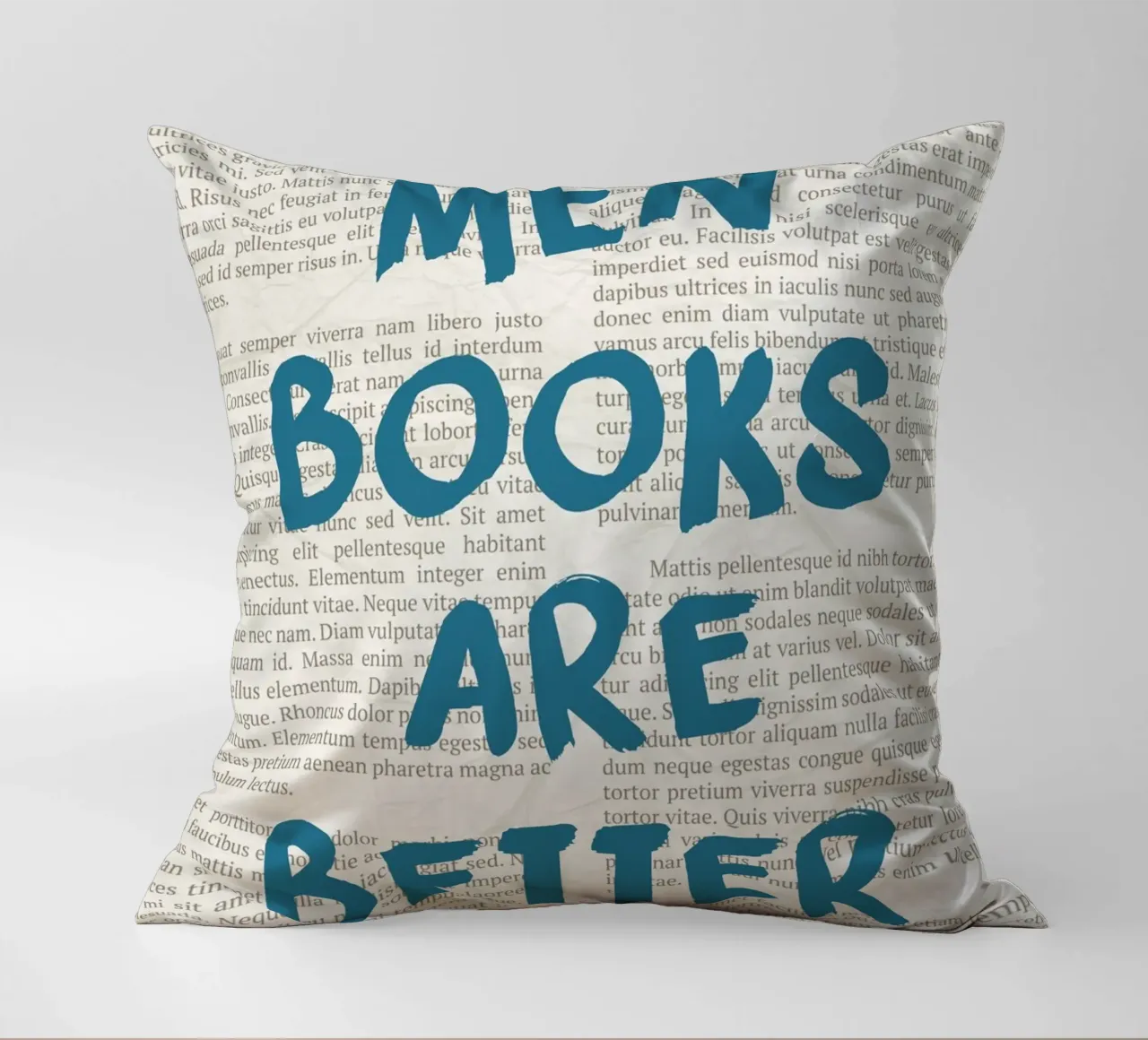 "Men Are Better" Provocative Statement Poster - Text Art decorative cushion by vintagepod