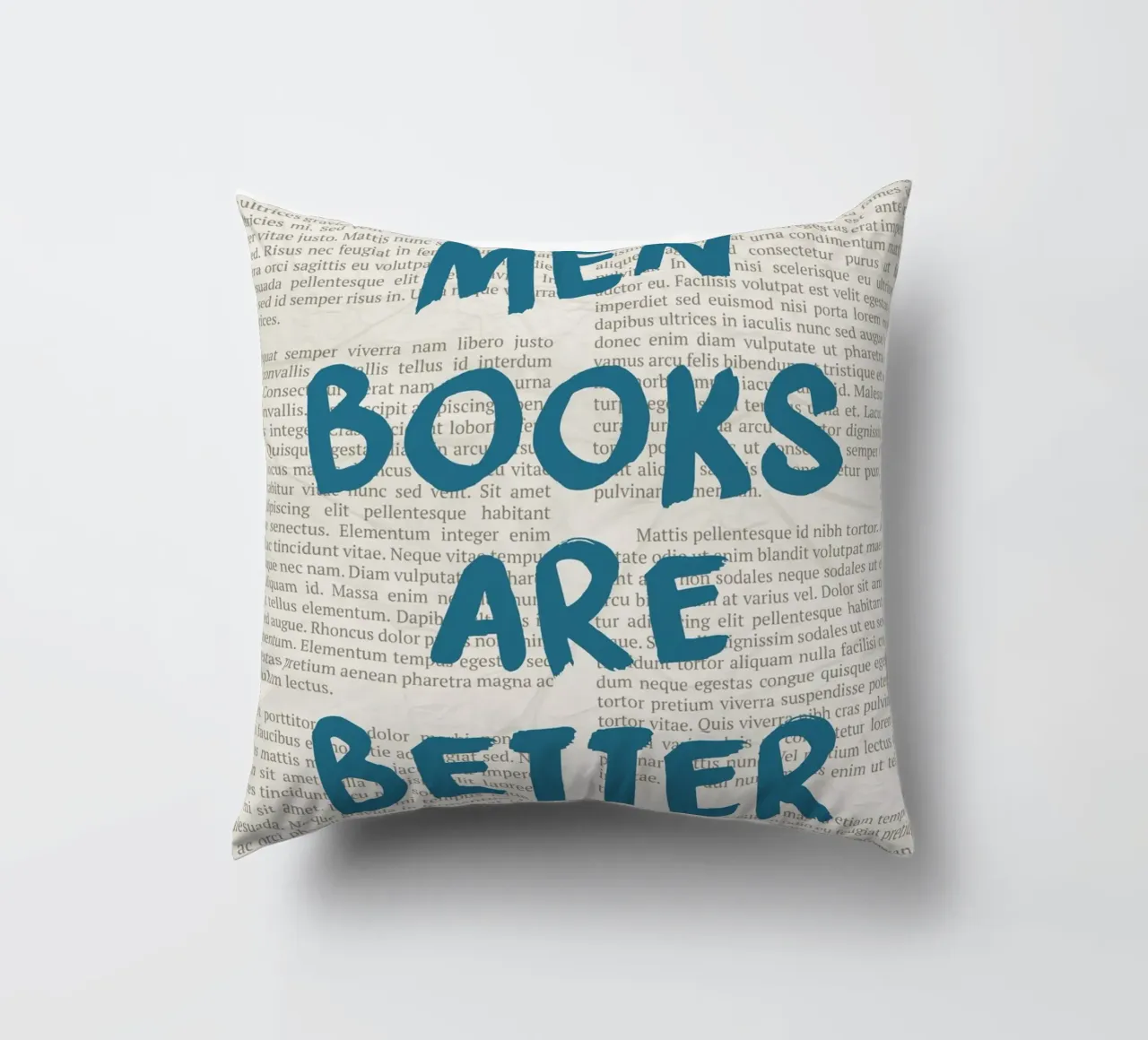 "Men Are Better" Provocative Statement Poster - Text Art decorative cushion by vintagepod