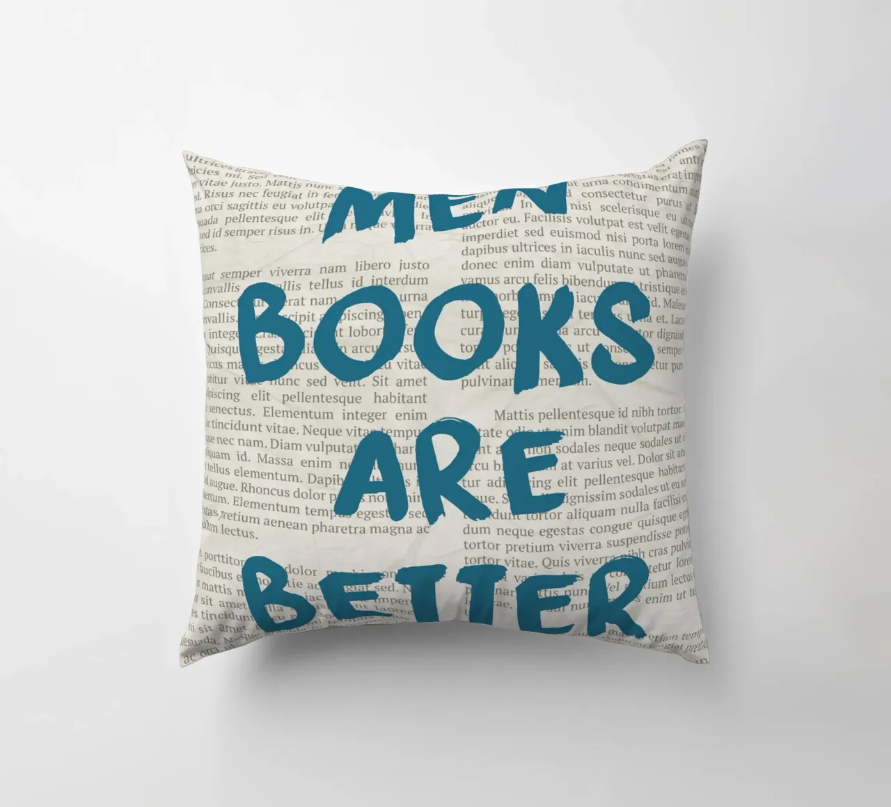 "Men Are Better" Provocative Statement Poster - Text Art decorative cushion by vintagepod