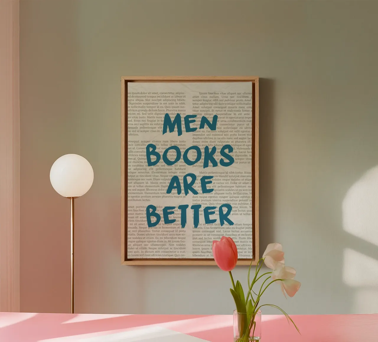 "Men Are Better" Provocative Statement Poster - Text Art canvas with Floater frame by vintagepod