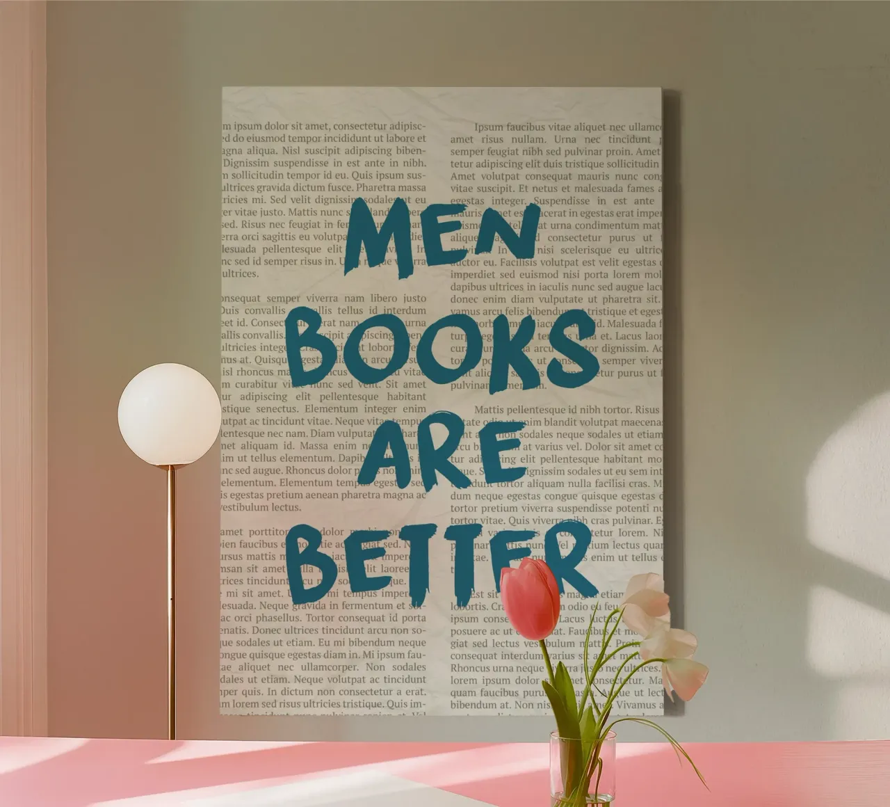 "Men Are Better" Provocative Statement Poster - Text Art canvas with Floater frame by vintagepod