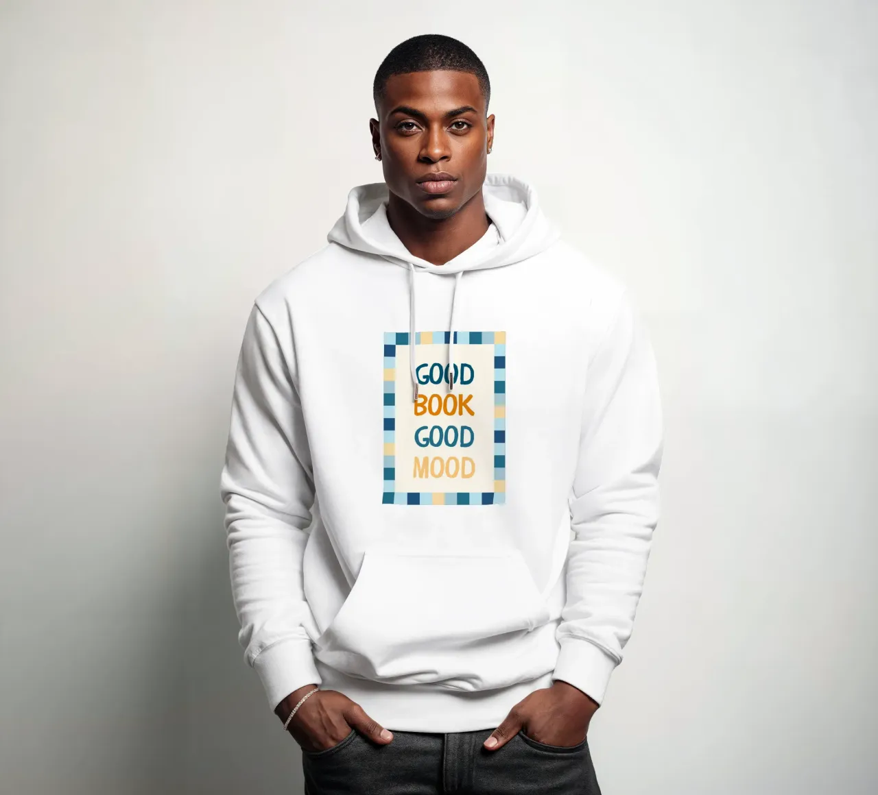 "Good Book Good Mood" Typography Poster - Reading Aesthetic hoodie by vintagepod