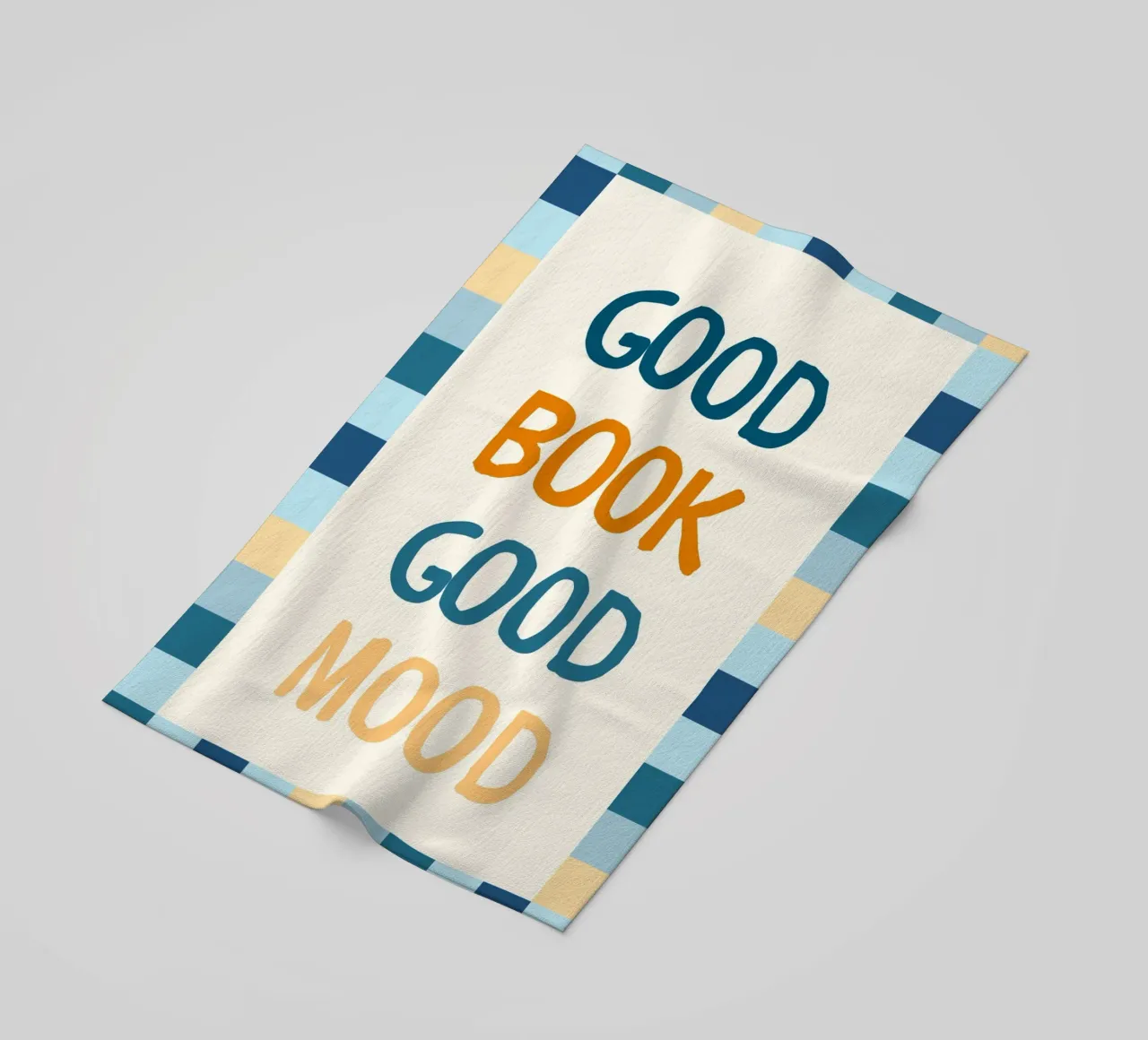 "Good Book Good Mood" Typography Poster - Reading Aesthetic beach towel by vintagepod