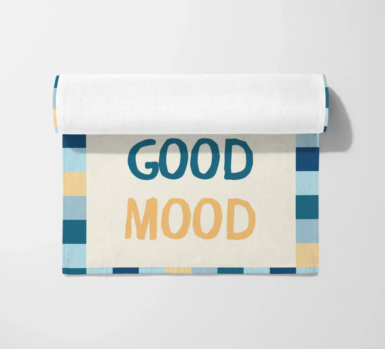 "Good Book Good Mood" Typography Poster - Reading Aesthetic beach towel by vintagepod