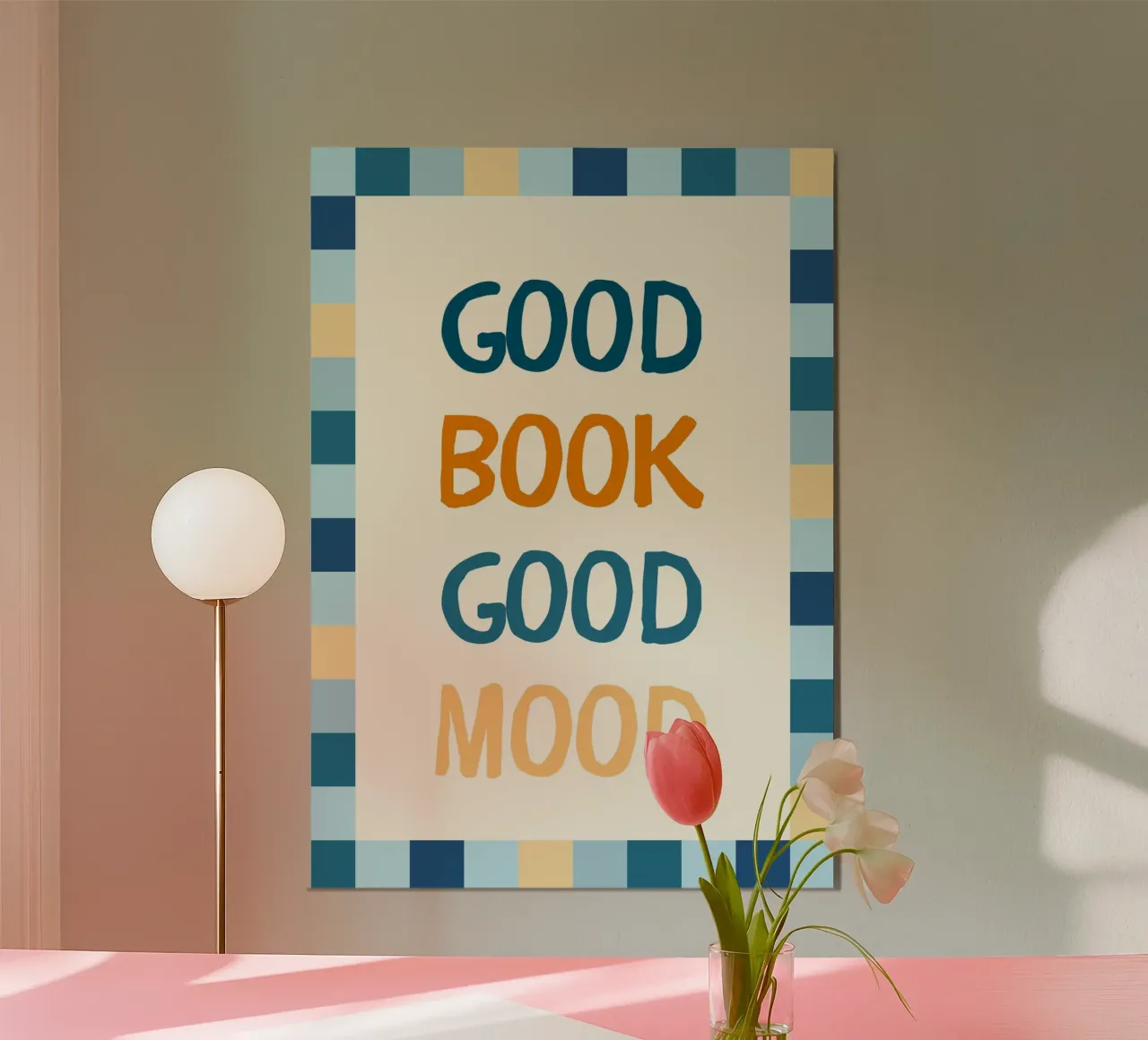 Poster tipografico "Good Book Good Mood" - Estetica della lettura poster da vintagepod