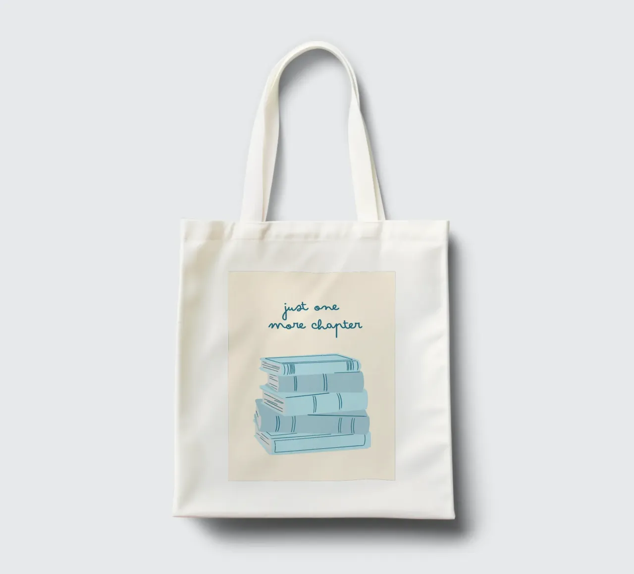 Impression d'art "Juste un chapitre de plus" - pile de livres tote bag de vintagepod