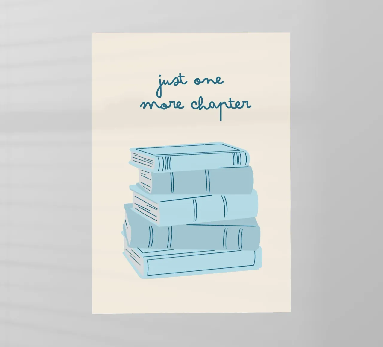 "Pila de libros "Just One More Chapter lámina retroiluminada de vintagepod