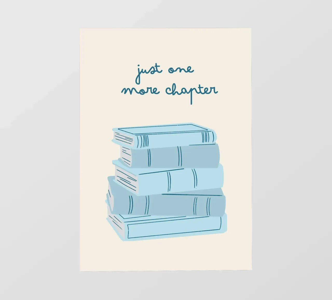 "Pila de libros "Just One More Chapter lámina retroiluminada de vintagepod