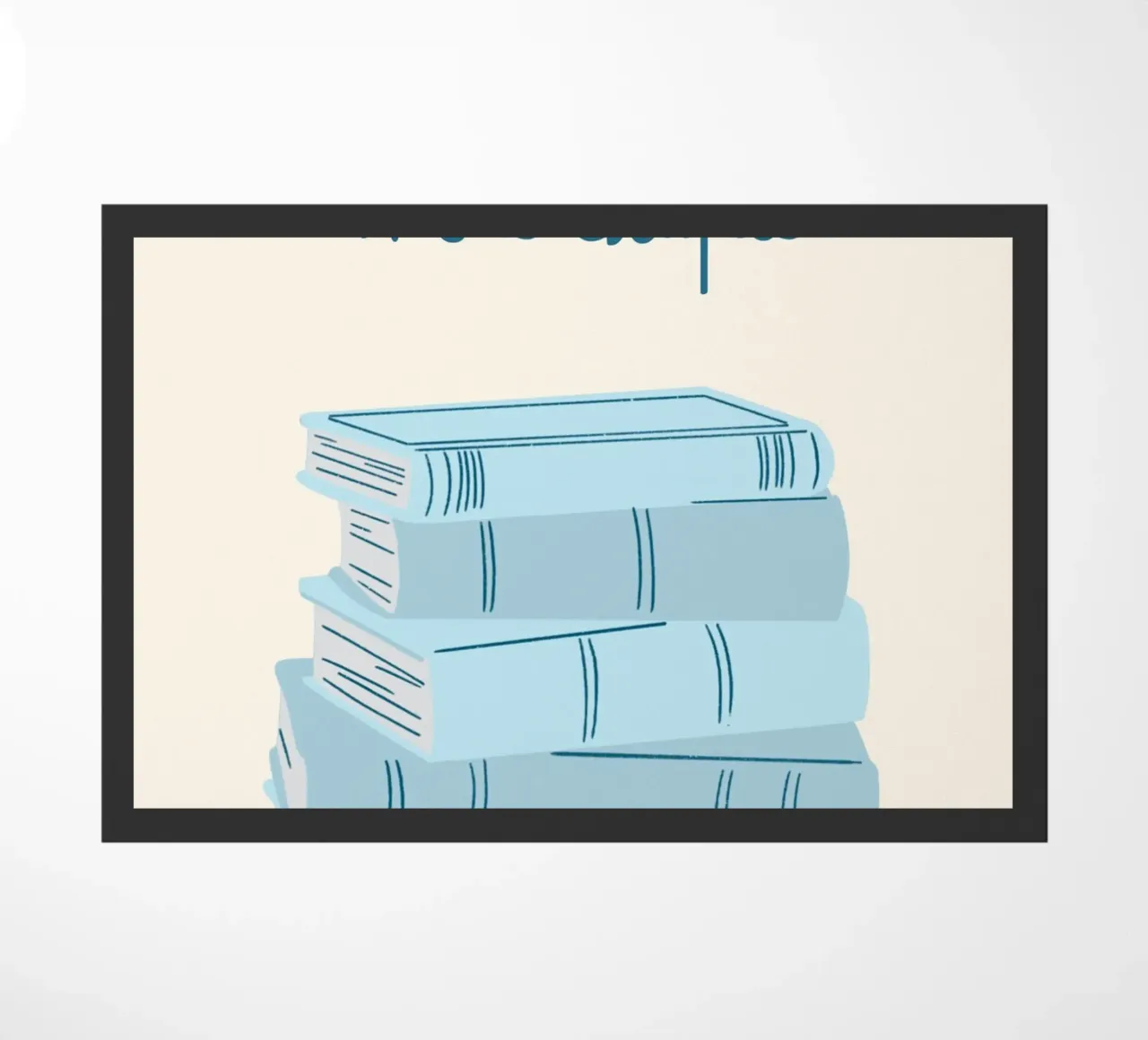 "Just One More Chapter" Book Stack Art Print doormat by vintagepod
