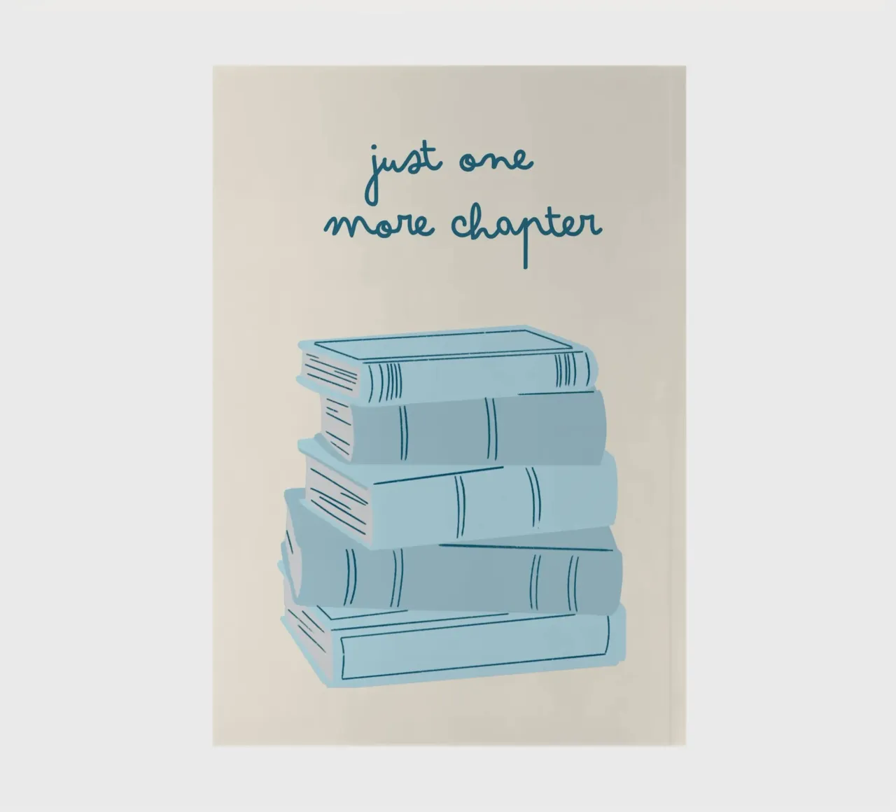 "Just One More Chapter" Book Stack Art Print notebook by vintagepod