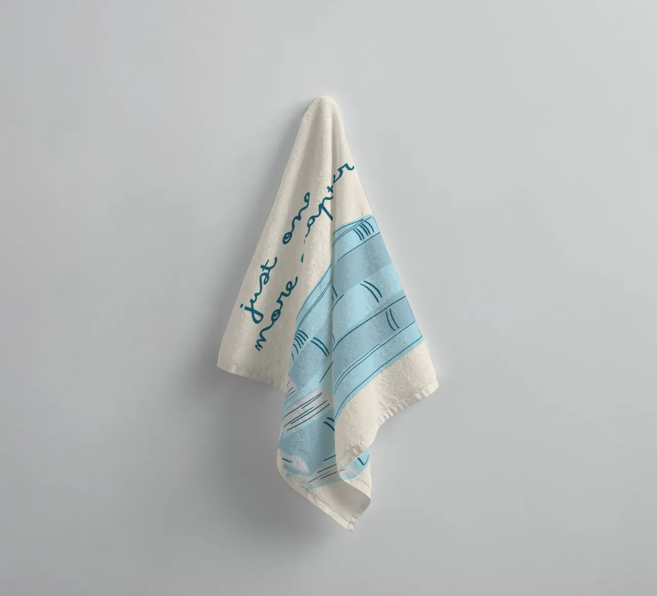"Just One More Chapter" Book Stack Art Print towel by vintagepod