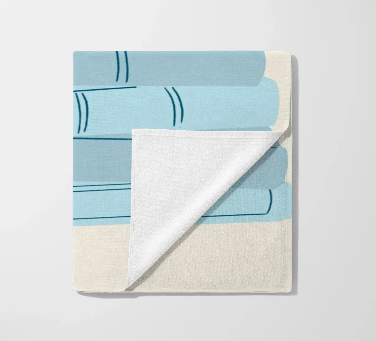 "Just One More Chapter" Book Stack Art Print beach towel by vintagepod