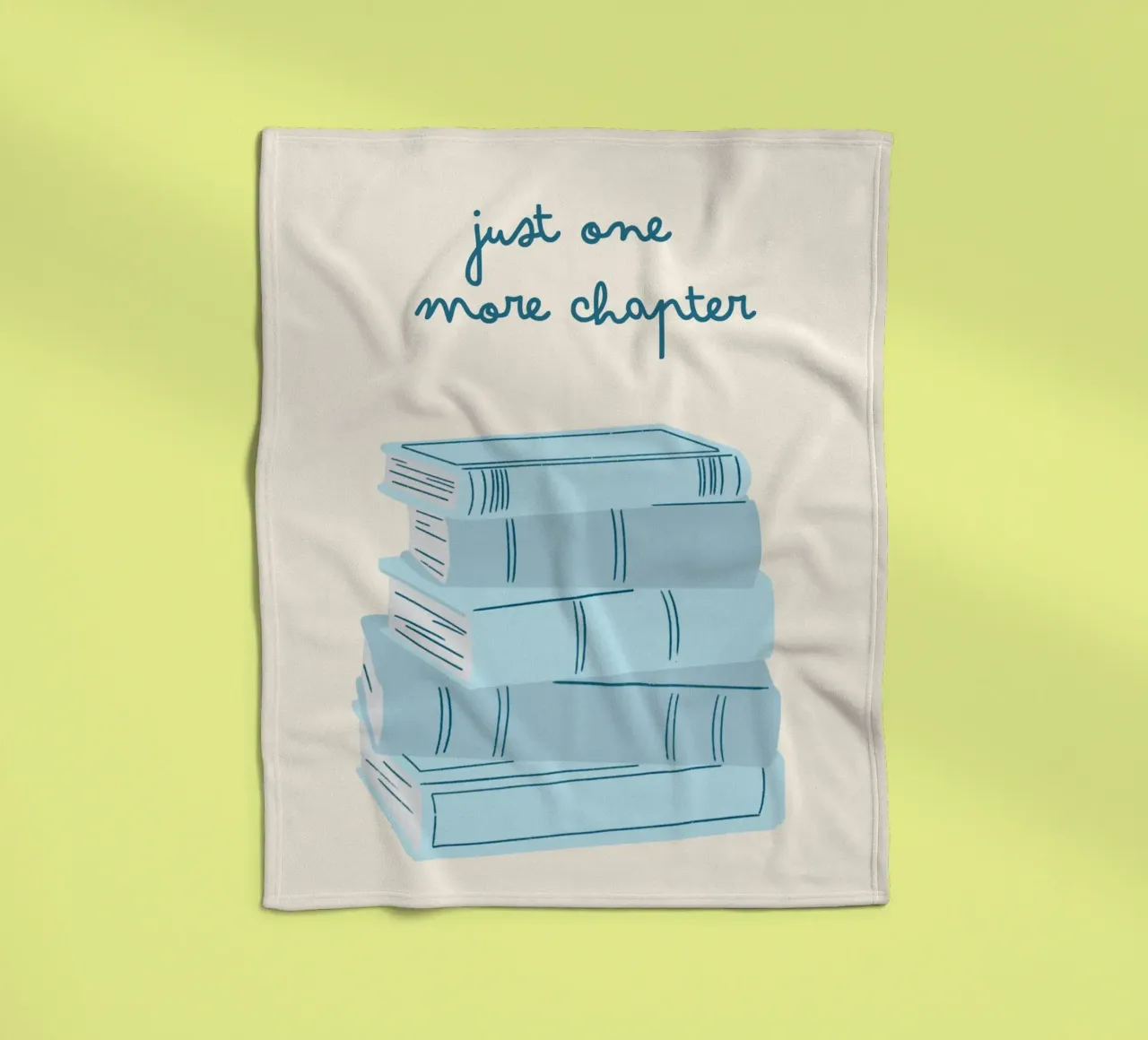 "Just One More Chapter" Book Stack Art Print fleece blanket by vintagepod