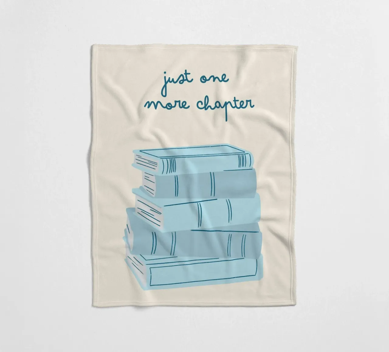 "Just One More Chapter" Book Stack Art Print fleece blanket by vintagepod